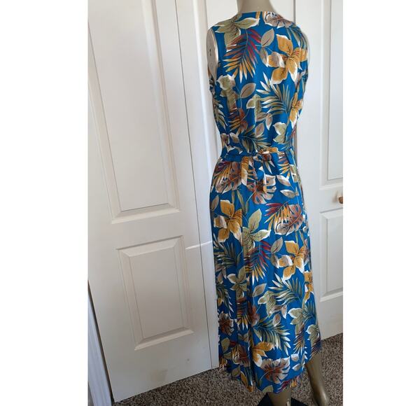 Expressions Dress Vintage Women Size Small Tropical 90s Midi Floral Button - Picture 5 of 8